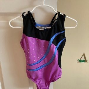 Girls leotard black and purple